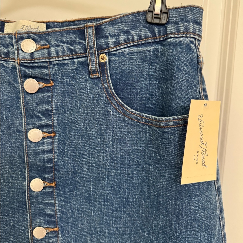 Universal Thread Button-Front Denim Midi Skirt in… - image 5